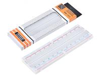 WHITE BREADBOARD WITH 830 TIE POINTS. SUITABLE POWER SUPPLY-ACM AND SME BREADBOARD POWER MODULE [CMU BREADBOARD 16,5X5,5CM 830TP]