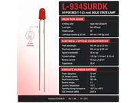 LED Diffused Dome 3mm Hyper Red 400mcd 50° [L-934SURDK]