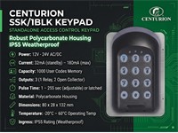 12V Standalone Keypad with 1000 User Codes Memory and Backup Memory Module [CEN SK/1BLK KEYPAD]