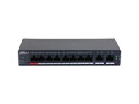Dahua 10 Port Cloud Managed Desktop Switch with 8 Port POE 10/100 Mbps & 2xRJ45 10/100/1000 Mbps Uplink Port, Port-based VLAN, PSU:54VDC 2.22A, MAC Table Size:8K, Common Mode:4 kV, Differential Mode: 2kV, 1.25kg, 190×106×30mm [DHA CS4010-8ET-110]