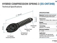 Hybrid Compression Spring 3, Tensioned with a 1/4inch Ratchet, Heavy Duty Durable Design, UV Stabilised Plastic Inner with Glass Filled Nylon Spindle, Operating Voltage 0-12KV, Operating Temperature -40 to 80°C [EF ES-CNT3HB]