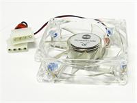 4 PIN COOLING FAN CLEAR WITH LED  DC12V ( 80MM X 80 MM )LOW POWER . [FAN 4P NEON NLF #TT]