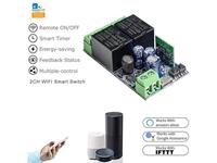 TWO CHANNEL EWELINK SMART WIFI RELAY, 10A. WORKS WITH A 2,4GHZ REMOTE, NOT A 433MHZ REMOTE. INPUT 7 TO 48VDC OR USB 5V [BDD SONOFF 2 CH WIFI W/L RELAY]