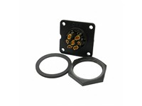 Maxi-Con-X 7-position Panel Mount Pin Connector with Gold plated Solder Cup style Pins and Standard Panel Mount Backshell with epoxy [14182-7PG-3ES]