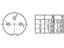 Circular Connector M9 Panel Flange Female 3 Pole Front Mount Solder Terminal IP67 [09-0408-80-03]