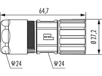 Circular Connector M23 Signal Cable. Housing Straight. Female Thread Cable Clamp OD 7-12mm [7106500000]