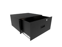 Rack Mounting Locking Storage Drawer 5U 16d - 222x441x413mm - Useable Dim. h=207mm Depth=389mm. Load Rated up to 66Kg [RDRW1900816BK1]