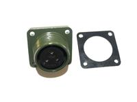 Circular Connector MIL-DTL-5015 Style Screw Lock Square Flange Panel Receptacle 3 Poles #16 Contacts Female Solder 13A 500VAC/700VDC (MS3102A16S-5S)(97-3102A-16S-5S) [XY3102A-16S-5S]