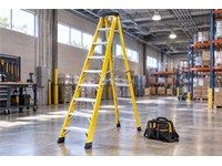 Academy Fibre Glass Step Ladder 8 step - Light Weight - Non Conductive - Anti Slip Steps [STEP LADDER  F7617]