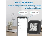 All-in-One TUYA Smart Remote – Combines Universal IR Remote Control and Temperature & Humidity Sensor In One Compact Device. Control TVS, Air Conditioners, Fans, and More [INT TUYA IR REMOTE+TEMP/HUM DISP]