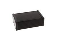 Aluminium Extruded Enclosure with Plastic End Plates, Black Anodized in Colour, Size : 120mmx78mmx43mm [1455K1202BK]