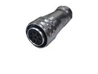 Circular Connector Metal Shielded Series. 12 IP67 Push-Pull Cable End Plug 8 Pole Female Solder Terminal. 10A 200VAC. 8-12mm Cable OD [XY-CCM240-8S-II-1]