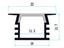 1105 LED ALUM PROF 22X11.7 FLUSH FLAT MILKY COVER 1MT [LED ALUM PROF 22X11 FLSH FLT 1MT]