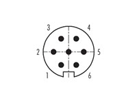 Circular Connector Bayonet Cable Male Straight. 7 Pole DIN 6mm Cable Entry Solder Terminal IP40 5A 125V [99-0621-00-07]