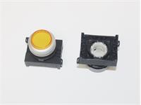 Push Button Actuator Switch Illuminated Latching • Yellow Raised Lens • Metallic Silver 30mm Bezel [P302LYS]