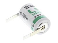 Saft Lithium Thionyl Chloride 1/2 AA Battery Solder Tags 3.6V 1.2AH (Non Rechargeable) [LS14250CNR]