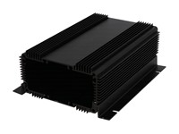 160x110x60,8mm Extruded Heat Dissipating Black Anodized Aluminium Enclosure with Metal End Plates [1455NHD1601BK]
