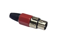 3P XLR Female Cable Connector Inline Low Cost with red End Cap [XLR3-11C-YJS-R]