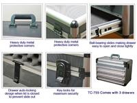 ALUMINIUM FRAME DRAWER CASE WITH 1 DRAW + TOP LID 485X260X333MM {DRAWER CASE-755} [PRK TC-755]