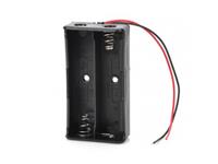 2X18650 BATTERY HOLDER OPEN WITH WIRE LEADS [BMT LC18650X2 BATT HOLDER]