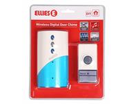 ELLIES WIRELESS DOOR CHIME 60M RANGE 16 DIFFERENT PROGAMMABLE SOUNDS IP44 {INCLUDES BATTERY : RECEIVER 1 x CR2032) TRANSMITTER 3x1.5V AA BATTERIES NOT INCLUDED [ELLIES BDBWS5]
