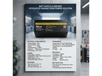 Nice Lithium Ion Rechargeable Battery (LiFePO4) 24V 3.5AH 84Wh, Cycle Life:<2000 at 80%DOD, Max Discharge Current:10A, Max Charge Current:3.5A, Charge Cut-Off Voltage 29.6V, Discharge Cut-Off Voltage:16V, 185x73x69mm, IP56, 900g [BATT 24V3,5 LI-ION NCE]