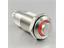 VANDAL RESISTANT PUSH BUTTON SW 12mm LATCH. RAISD BUTN. RED RING LED 1,8V - 1n/o  2A-36VDC -IP65- STAINLS. STEEL (ANTI VANDAL) [AVP12R-L1SCR1V8]