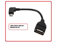MICRO USB LEAD (BLACKBERRY)90 DEGREE TO USB-A FEMALE ,9CM LENGTH . [USB CABLE 9CM AF-MICRO 90 #TT]