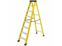Academy Fibre Glass Step Ladder 8 step - Light Weight - Non Conductive - Anti Slip Steps [STEP LADDER  F7617]