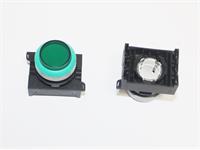 Push Button Actuator Switch Illuminated Momentary • Green Raised Lens • Green 30mm Bezel [P302MGG]