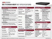Hikvision 16CH 1080p AcuSense DVR, H.265 Pro+, 3K Lite/5MP Lite/4MP Lite/1080p/720p/VGA/WD1/4CIF/CIF, HDMI/VGA, 2xSATA Interface Up to 12TB, RS485, 1xUSB2.0, 1xUSB3.0, 1xRJ45 10/100/1000Mbps, HDTVI/AHD/CVI/CVBS/IP, 12VDC3.3A [HKV IDS-7216HQHI-M2/XT]