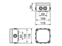Enclosure IP65 108 x108x64mm Tight Box with Premoulded Cable Entries Fitting for Schuko Socket [IDE 40892]