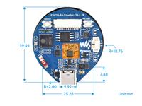 MCU Board with Onboard 1.28INCH Capacitive Touch Display, Li-Ion Battery Recharge Manager, 6-Axis Sensor (3-Axis Accelerometer And 3-Axis Gyroscope), and so on, Which makes it easy for you to develop and integrate it into products quickly [WVS ESP32-S3-TOUCH-LCD-1.28+GYRO]