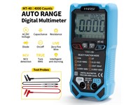 FNIRSI MT-40 Smart Digital Multimeter 4000 Counts True RMS AC DC Voltage 600V Capacitance OHM HZ NCV Live Wire Test Auto Range (Blue). Battery Type：2X1.5V AAA (Not Included) [FNIRSI MT40 SMART DIG MULTIMETER]