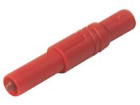 SAFETY BANANA PLUG 4MM STRAIGHT - RED  - CAGED "LANTERN" SPRING CONTACT AC/DC 1000V 24A CATIII (934097101) [LASS G RED]