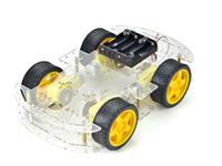** Discontinued ** 4WD 2 TIER ROBOT CHASSIS WITH 4 MOTORS-CAN USE RS027 MINI DRIVER+RS011MC 4 CHANNEL CONTROL. [BMT MAGICIAN CHASSIS KIT CLR 4X4]