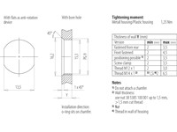 Circular Connector M12 D COD Female 4P Screw Lock M16 X 1,5 Rear Panel Entry Front Mount with 500mm Shield Profinet Cable IP67 (22266) [RKHS 4D-342/0,5M]