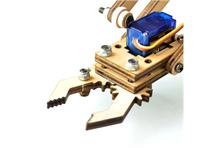 An Economical 4-DOF Robotic Arm Each joint can driven by a SG90 Servo. The overall use of wood material is lightweight. Can be controlled using Arduino, or Raspberry Pie. [HKD ROBOT GRIPPER ARM + 4 SERVOS]