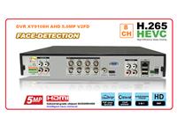 5.0MP,H.265 8CH AHD DVR with Face Detetction, PTZ Control, 8CH Audio Input, 1 Output, VGA, HDMI TV Output, Takes 2X Hard Drive Maximum 6TB (Not Included) Power 12V 5A, Remote (Included) [DVR XY9108H AHD 5.0MP V2FD]