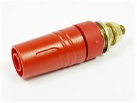 SAFETY P/M SOCKET 4 MM, CONTACT-PROTECTED, GOLD-PLATED BRASS 32A 1000V AC/DC CAT II (972357701) [SAB2600G RED]