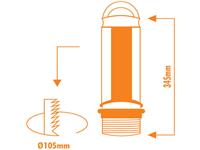VETI Pull Up Power Tower 3500W, 2xRSA V-Slim Sockets, 2x16A RSA Sockets, 1xThermal Overload Switch, 1.6m Power Cable, Hole Cut Out Size:Ø105mm, 16A 250VAC, 345x105mm [VETI VPT1]