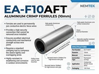 Ferrules - 10mm - Aluminium (100 pack) {EA-F10AFT} [EF FERRULES 10MM]
