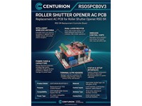 Centurion Replacement AC PCB for Roller Shutter Opener RSO 5R [CEN RSO5PCB0V3]