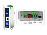 An Industrial CANFD to Ethernet Converter Gateway. It Supports Canopen and Modbus Protocols for Efficient Communication between CAN FD Networks and Ethernet Devices in Industrial Automation. [USR CAN315 CANFD TO ETHERNET CON]