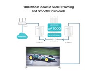 TP-LINK AV1000 Gigabit Powerline Starter Kit, Gigabit Ethernet Port, Pair/Reset Button, Max:2.7W, 300 Meters Over Electrical Circuit, Windows 2000/XP/2003/Vista, Windows 7/8/8.1, Mac/Linux [TP-LINK PA7017 KIT]