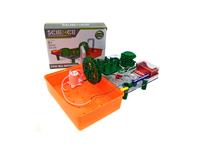 STEM ELECTRONIC SCIENCE BUILDING BLOCKS ,CONNECT TOGETHER ,WIRES ,GEARS ,AND POWER UP A WORKING WATERMILL WHEEL,INCLUDES SUBMERSIBLE PUMP, WATER TRAY,SIZE : 210X60X150MM , REQUIRES 2 X AA BATTERIES (NOT INCLUDED) RECOMMENDED AGES 8+ [EDU-TOY STONE MILL WATERWHEEL]