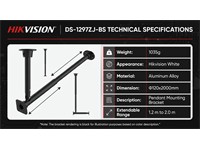Hikvision Table Mount Bracket Aluminum Alloy Grey 111×141.7×443.55mm [HKV DS-1297ZJ-BS]