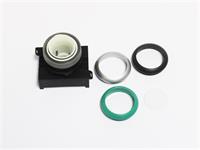 Push Button Actuator Switch Illuminated Latching • Green Raised Lens • Metallic Silver 30mm Bezel [P302LGS]