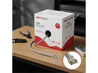 Hikvision Network Cable CAT6 UTP Solid Copper Grey 305m, Conductor:0.515mm, Fire Resistant:CPR Fca , Sheath Material:PVC, Insulation: HDPE & Diameter:0.93 ± 0.05mm, Drain Wire: No, Quality Verified By Fluke Test [HKV DS-1LN6UTC0]