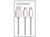 BRAIDED USB CABLE ,  A -MALE USB TO -2 X USB MICRO [USB CABLE AM-2XMICRO USB #TT]